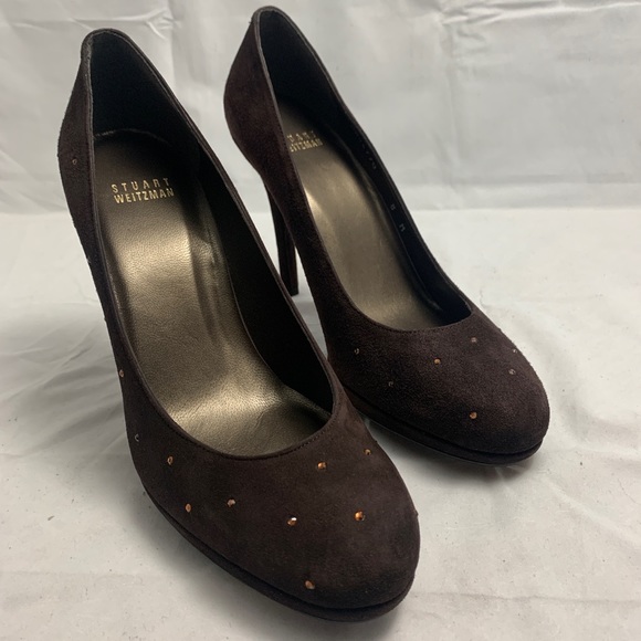 NWD Dotsnice Stuart Weitzman 8 M brown cola suede - Picture 1 of 8